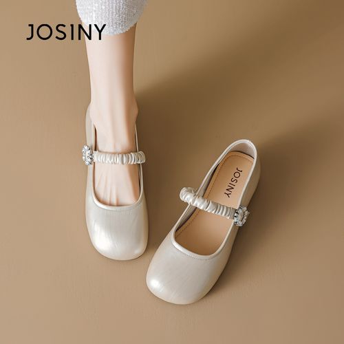 卓诗尼软底玛丽珍女鞋2026春季新款方头皮鞋法式百搭软底浅口单鞋主图