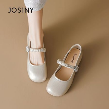 卓诗尼软底玛丽珍女鞋2026春季新款方头皮鞋法式百搭软底浅口单鞋