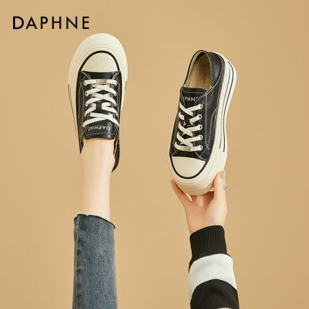 达芙妮25年新款防滑厚底小白鞋板鞋增高圆头女鞋休闲板鞋单鞋子SS