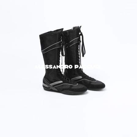 AP洛哥53055XC【拳击靴】高丝光牛反毛+网布拼色德训运动长靴高帮鞋