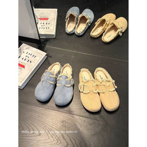 【灰灰穿搭】INS风复古蕾丝勃肯鞋休闲半拖外穿拖鞋（C215）主图