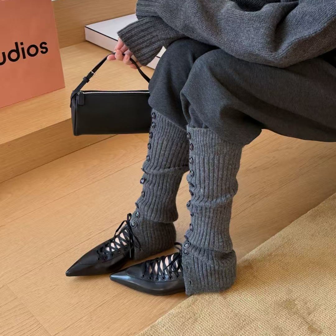 XMM【头层牛皮绑带皮鞋】百搭黑色纯色潮流洋气款式尖头皮鞋J6113-6主图