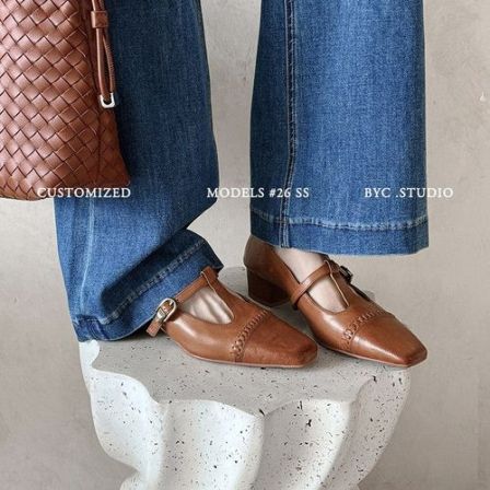 方头粗跟浅口单鞋日常2026年春夏玛丽珍鞋通勤季