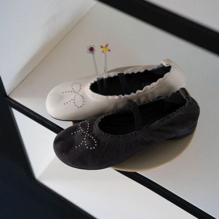 COVONTY「imagine」赫本/南法 铆钉大头芭蕾鞋手工皱褶平底单鞋女