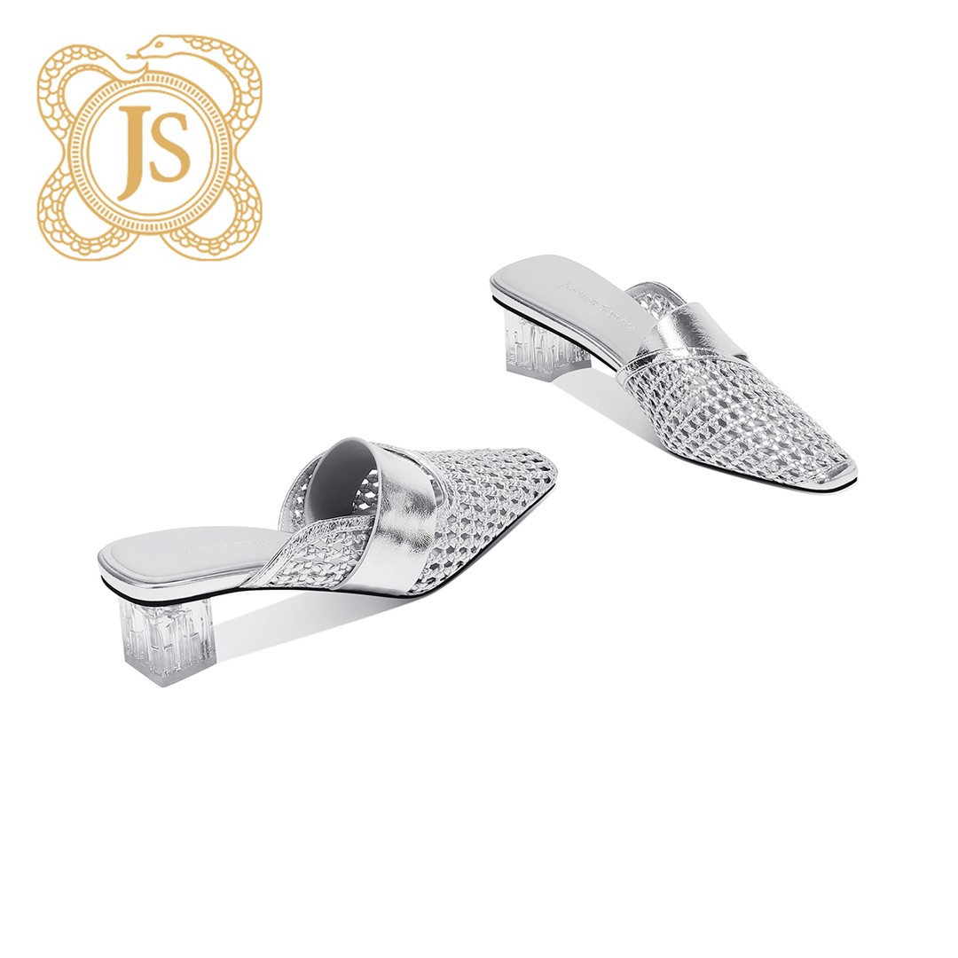 已开价，5813L651Z夏天拖鞋女2025新款中跟编织缕空包头气质半拖主图