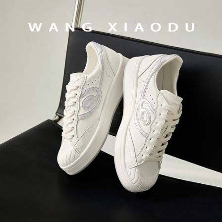 原创【王小毒】圆圈圈●4cm厚底板鞋女祥云透气复古休闲小白鞋