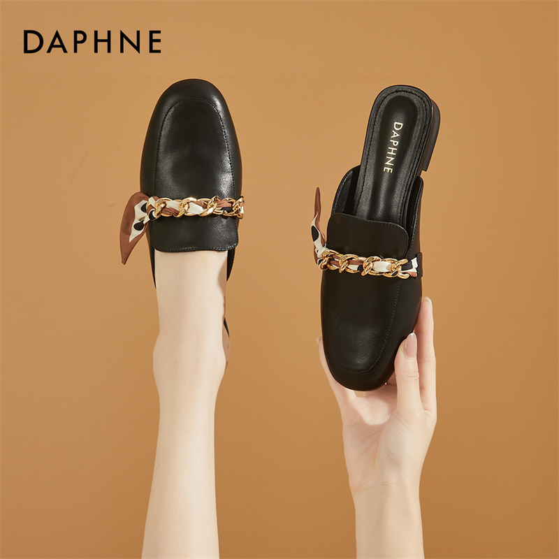 达芙妮夏季外穿凉鞋包头半拖鞋女款软底法式懒人凉拖平底穆勒鞋SS主图