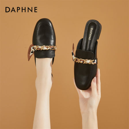 达芙妮夏季外穿凉鞋包头半拖鞋女款软底法式懒人凉拖平底穆勒鞋SS