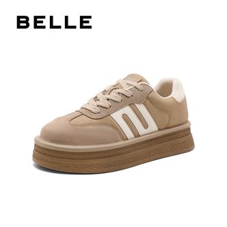 百丽撞色厚底德训鞋女秋季新款休闲百搭板鞋B2111CM4主图