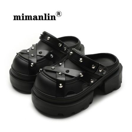 Y2K小众设计感洞洞鞋女夏外穿重工凉拖鞋网红ins潮大头一脚蹬半拖