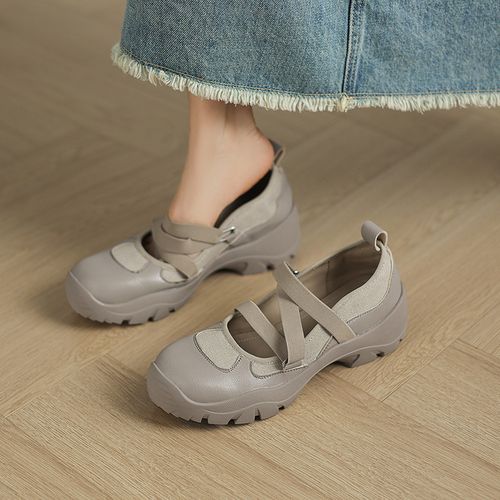 5cm 韩版学院风百搭舒适厚底玛丽珍单鞋春秋简约休闲时尚浅口单鞋主图