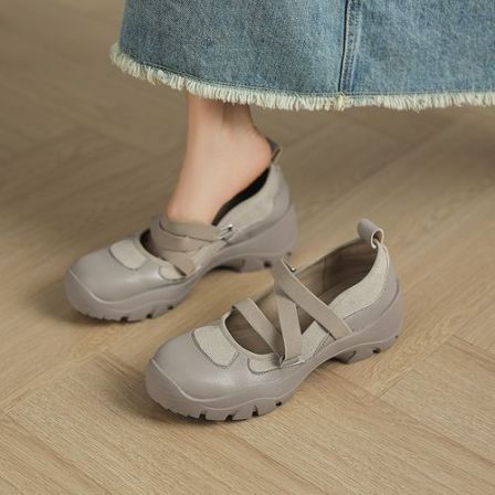 5cm 韩版学院风百搭舒适厚底玛丽珍单鞋春秋简约休闲时尚浅口单鞋