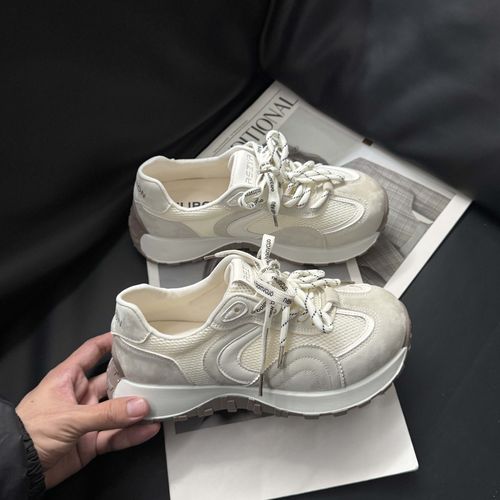 舒适百搭款~复古风厚底透气网面运动休闲鞋轻便休闲鞋81X002主图