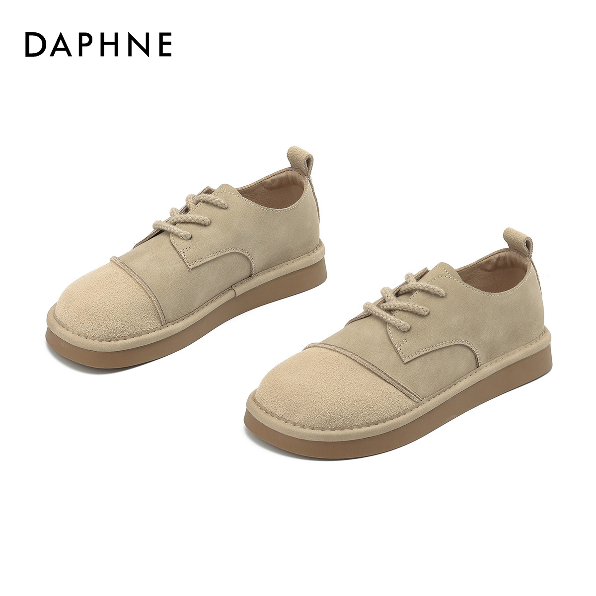 Daphne/达芙妮品牌女鞋潮流秋冬新款复古百搭厚底时尚休闲鞋主图
