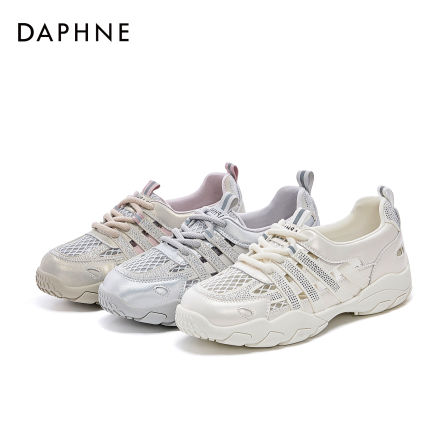 达芙妮2025年夏季新款时尚休闲鞋百搭舒适透气舒适轻便镂空网面SS