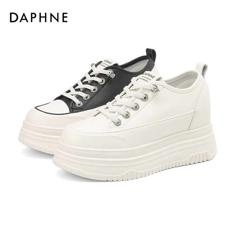 Daphne/达芙妮品牌休闲鞋新款休闲百搭厚底时尚女鞋小众系带鞋主图