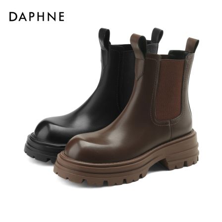 Daphne/达芙妮厚底英伦风瘦瘦靴女鞋2023新款时尚爆款春秋时装靴