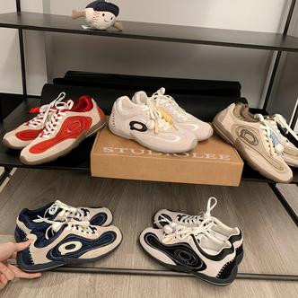 葡萄妈studiolee 增高4cm~ 复古棒球绳结拼色赛车阿甘德训鞋主图