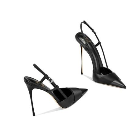 高跟凉鞋一字带黑色法式百搭配裙子2026秋冬新款尖头细跟高跟鞋女