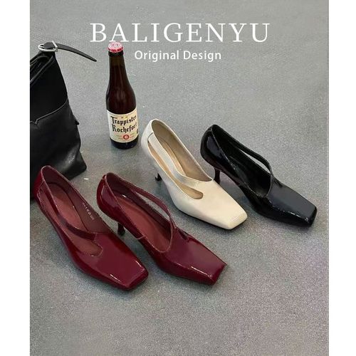 2026新款法式小众方头气质单鞋女镂空细跟春季百搭高跟鞋主图