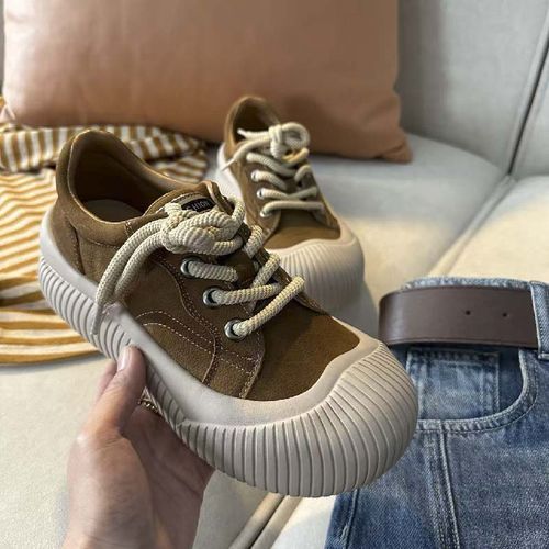 8315太谷休闲2026春季新款潮流女鞋宽脚超软撞色低帮圆头厚底鞋主图