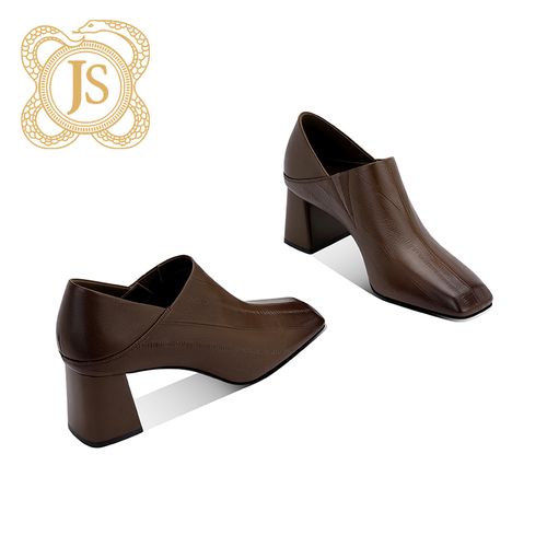 已开价，217Z79D959-1一脚蹬软底单鞋深口粗跟复古方头皮鞋女秋冬 主图