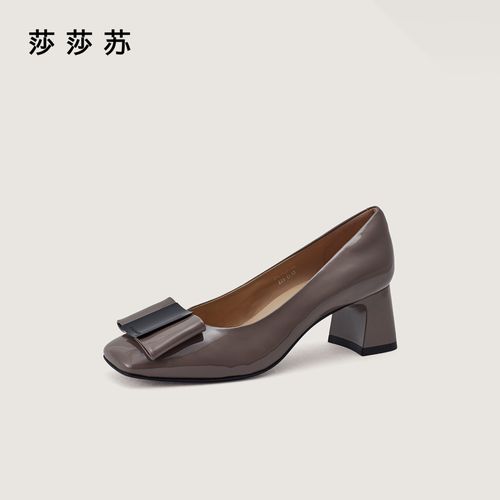 【折纸蝴蝶】莎莎苏2026年春季新款方头法式高跟浅口单鞋Z76112A-10主图