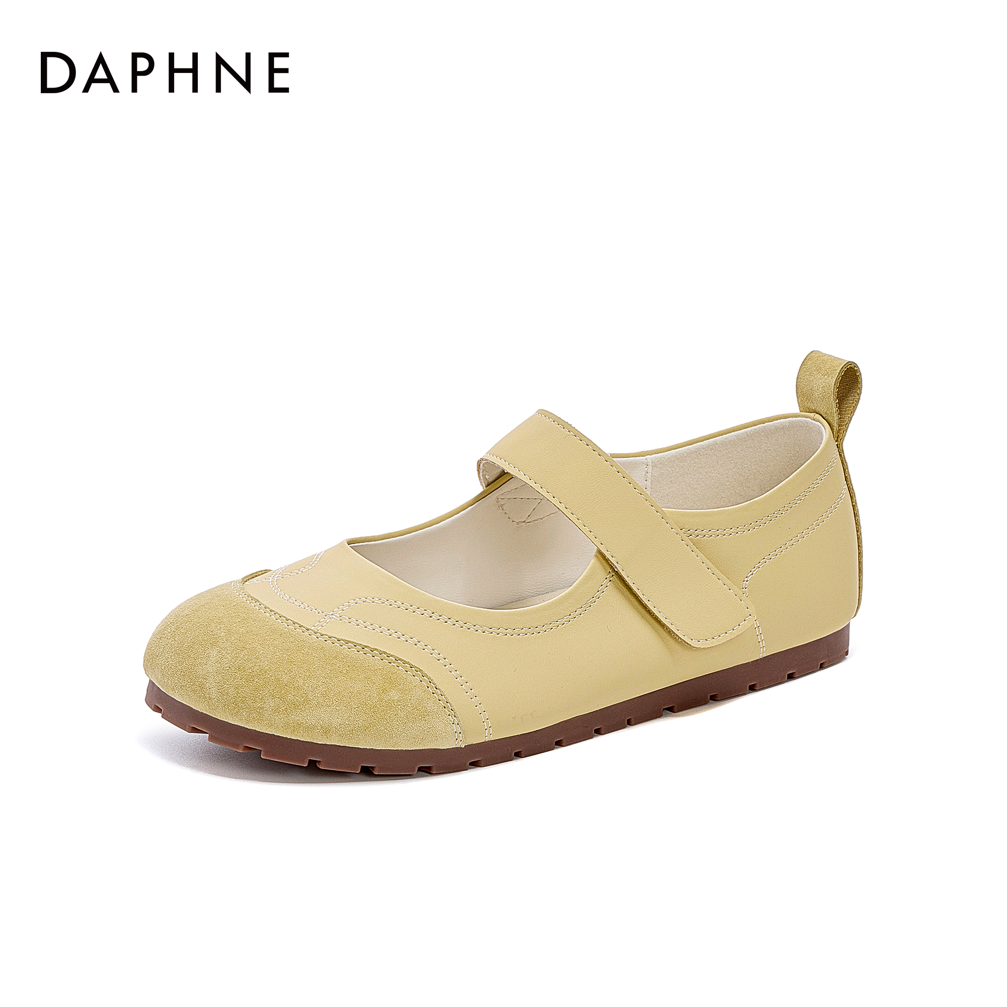 达芙妮小香风玛丽珍鞋女2025新款夏季芭蕾舞风软底鞋子女黄色单鞋主图