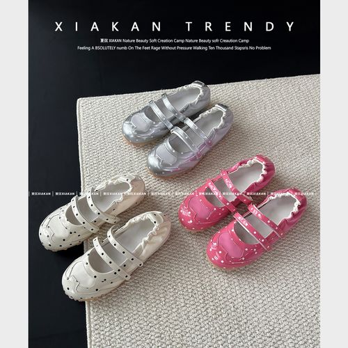 夏侃XIAKAN 内增高5cm早春新款时尚休闲鞋波点魔术贴玛丽珍女鞋主图