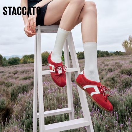 思加图2026春季新款时尚芭蕾舞鞋德训鞋平底鞋休闲鞋女鞋EJR02AA6