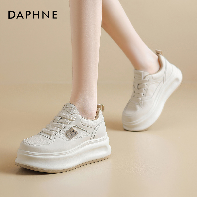 达芙妮厚底小白鞋女2025春季新款板鞋时尚运动休闲鞋增高显瘦鞋子主图