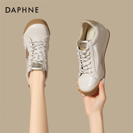 达芙妮内增高德训鞋女2026新款春季复古软底女鞋透气百搭休闲板鞋