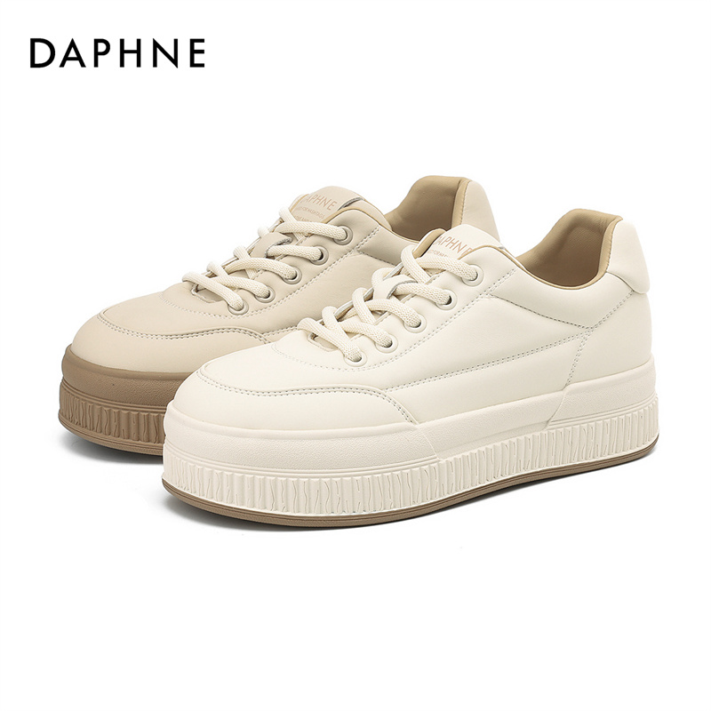 达芙妮厚底时尚休闲低帮板鞋春新款韩版平底百搭潮流系带运动鞋主图