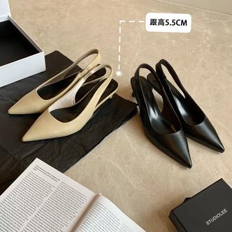 葡萄妈studiolee柏林街道~尖头小猫跟浅口后空高跟单鞋女春主图