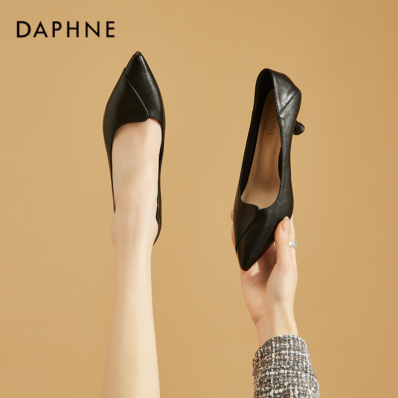 达芙妮细跟高跟鞋女夏季爆款浅口轻便透气不闷脚通勤百搭尖头单鞋主图