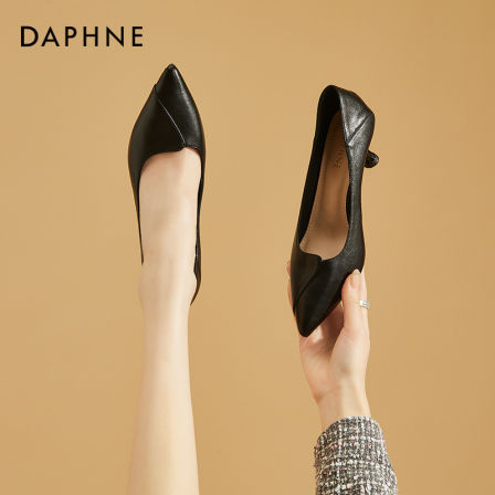 达芙妮细跟高跟鞋女夏季爆款浅口轻便透气不闷脚通勤百搭尖头单鞋