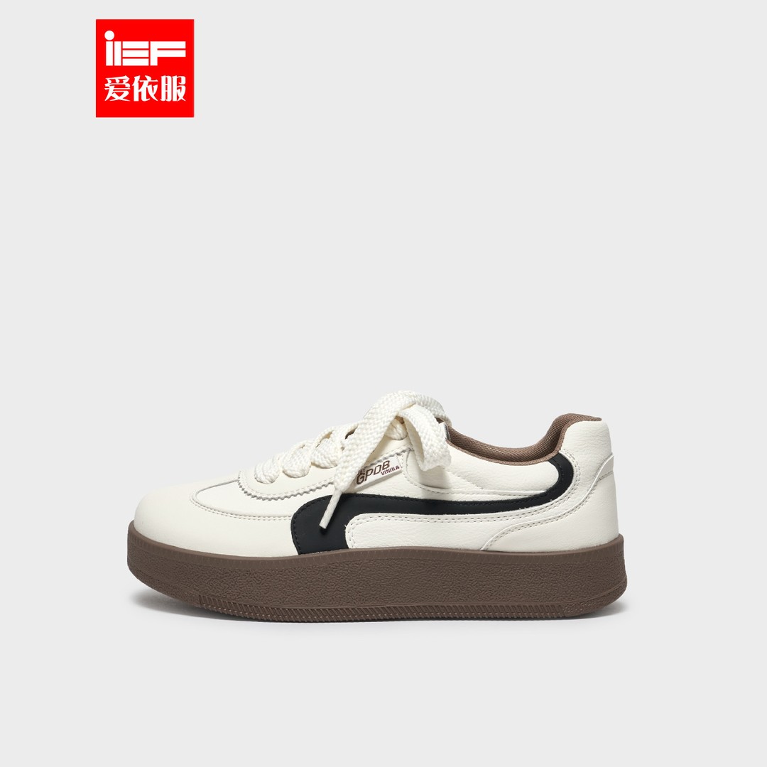 IEF/爱依服时尚女鞋2026春季新款韩系设计感百搭低帮厚底休闲鞋主图