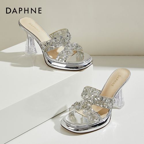 达芙妮【青峰严选】9厘米高跟露趾凉鞋气质夏季外穿细跟网红仙女风主图