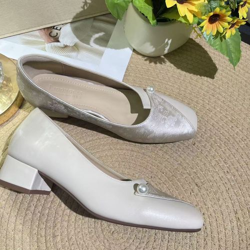 拼接珍珠国风玛丽珍鞋晚晚风温柔鞋配裙子法式仙女风旗袍单鞋女 主图