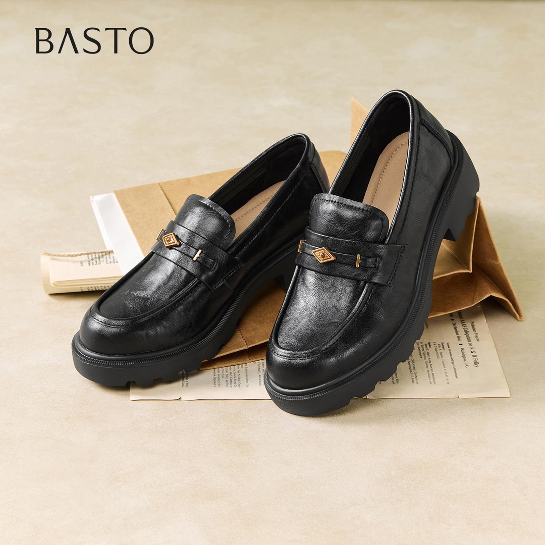 【商场同款】百思图26春季新款乐福鞋简约复古学院风女单鞋UXV08AA6主图