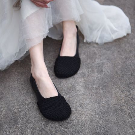 Artmu阿木原创复古真皮浅口单鞋女平底软底豆豆鞋2026新款021-6