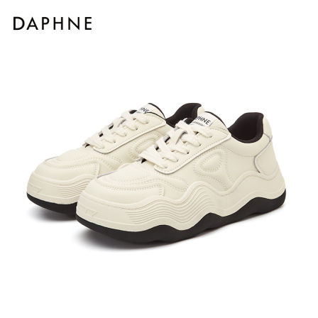 Daphne/达芙妮板鞋气质新款厚底波浪休闲软底百搭运动鞋白色女鞋