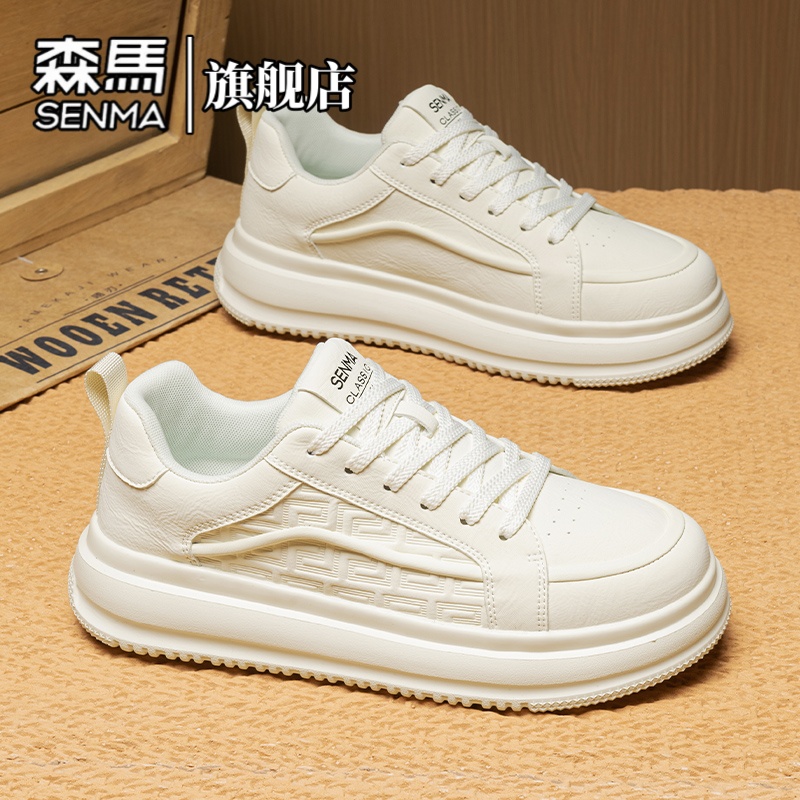 森马男鞋春季新款运动休闲板鞋复古百搭轻便厚底增高潮流低帮潮鞋主图