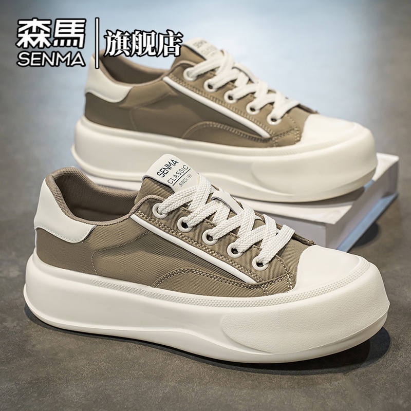 男鞋春季潮流百搭透气轻便低帮小白鞋厚底增高防滑休闲板鞋男主图