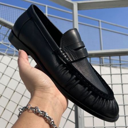 英伦风春季新款百搭透气男士低帮一脚蹬真皮休闲皮鞋瘦版乐福鞋