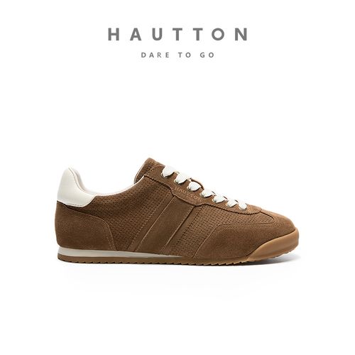 皓顿复古真皮德训鞋百搭男鞋男士老钱风薄底休闲鞋透气931DX6083主图