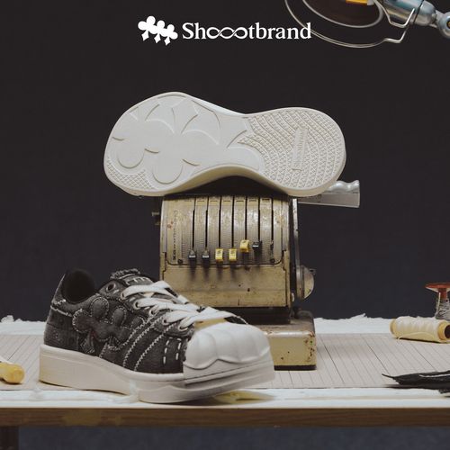 【异变断鞋】牛仔灰断鞋帆布鞋复古贝壳头厚底增高休闲SHOOTBRAND主图