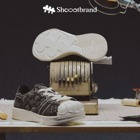 【异变断鞋】牛仔灰断鞋帆布鞋复古贝壳头厚底增高休闲SHOOTBRAND