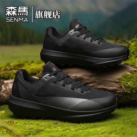 男鞋春季户外徒步飞织透气登山男耐脏厚底减震舒适休闲网面鞋