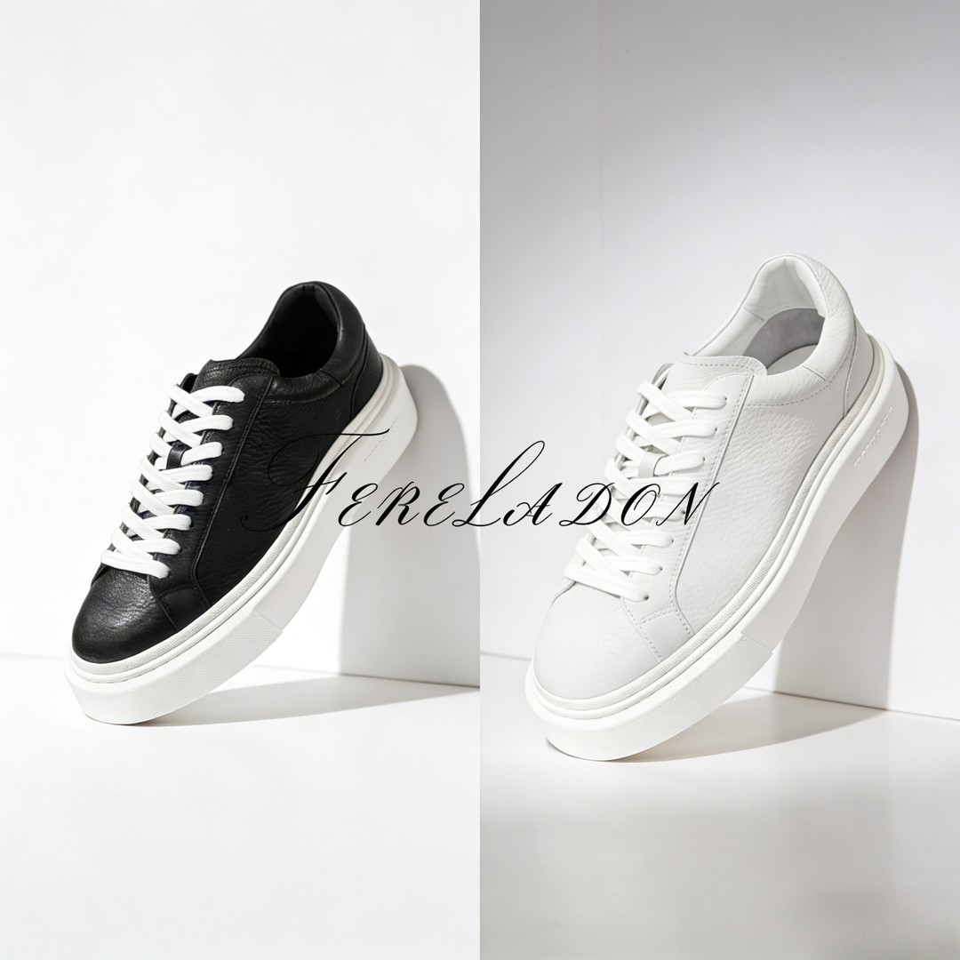 【XL大底/摔纹牛皮休闲鞋】春夏新款男超软增高百搭休闲板鞋+3778主图